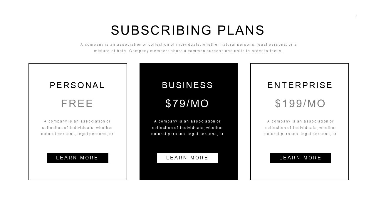 Compare Subscription Plans with Clean Layout