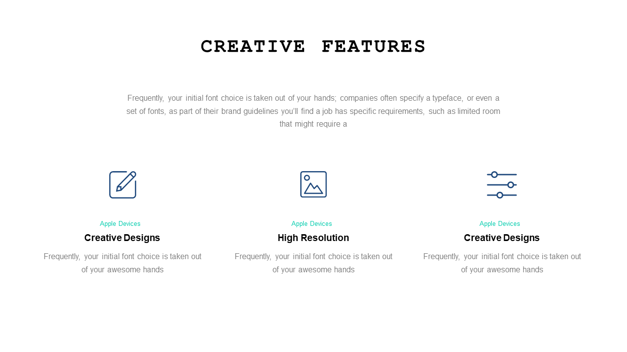 Present Creative Features with Icons