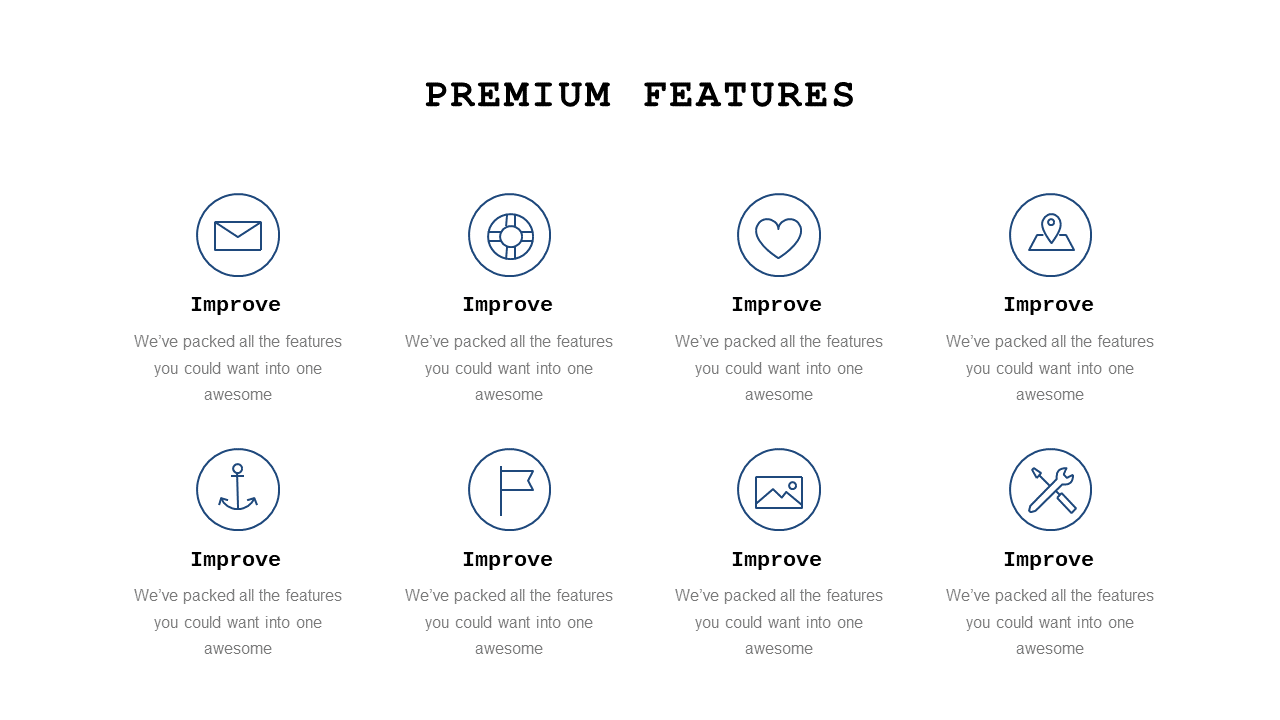 Showcase Premium Features with Grid Layout