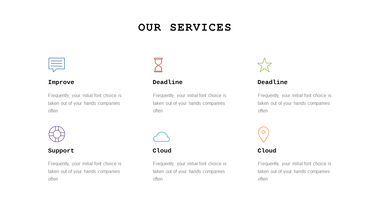 Showcase Services with Icons and Descriptions