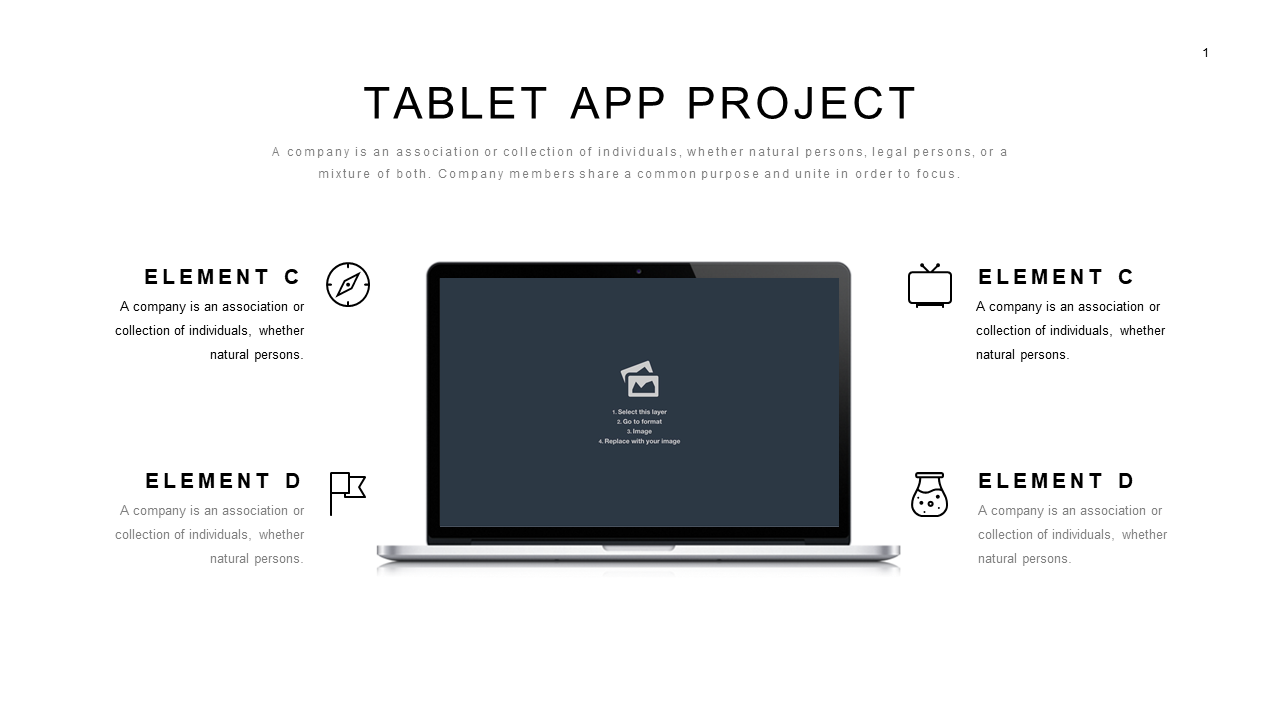 Present Tablet App Project Overview with Icons