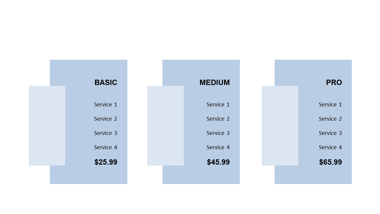 Service Pricing Tiers Comparison Slide