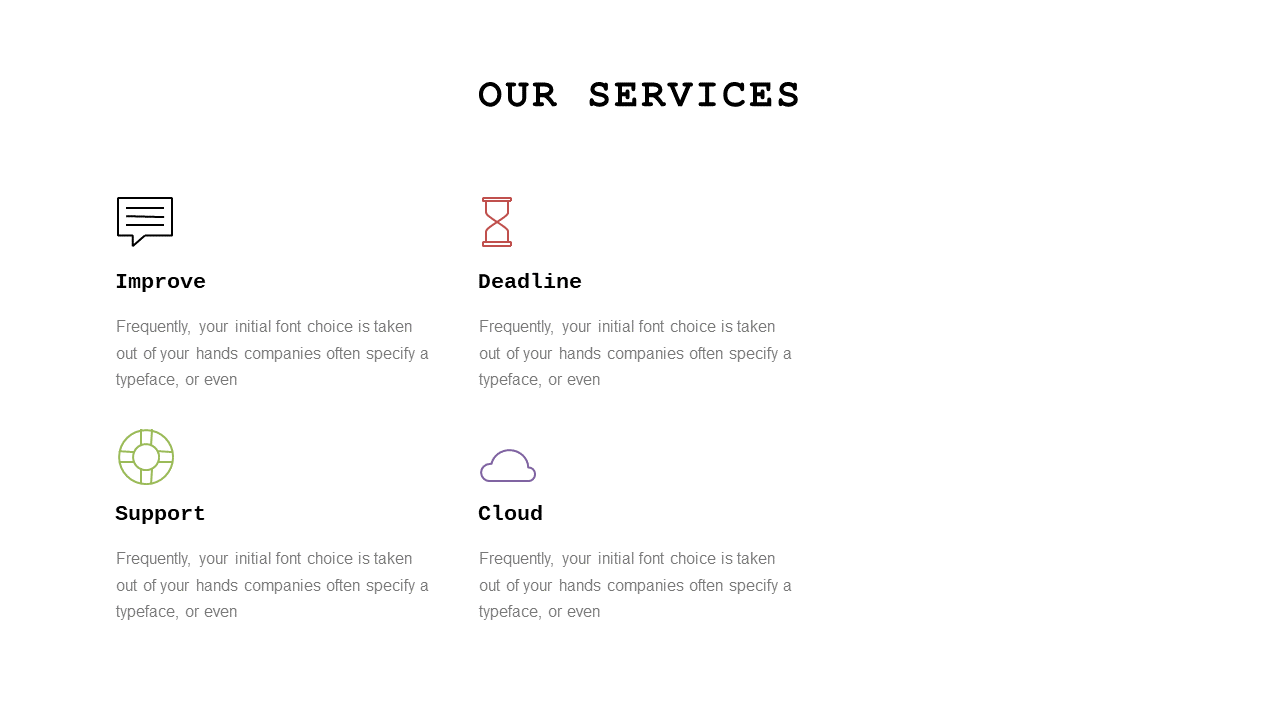 Minimalist Services Overview with Icons