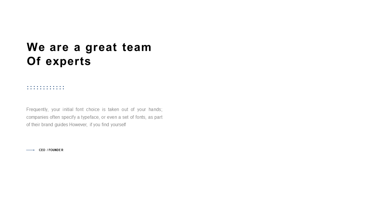 Introduce Your Team with Text-Focused Slide
