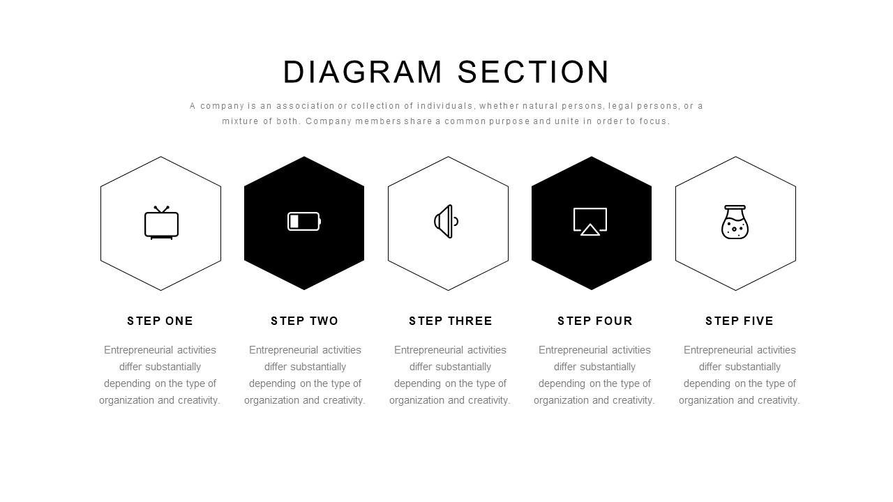 Illustrate Step-by-Step Processes with Hexagons