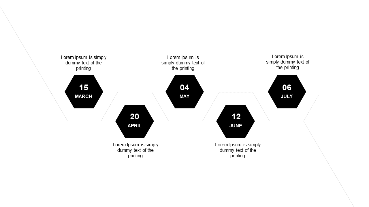 Highlight Project Milestones with Hexagonal Timeline