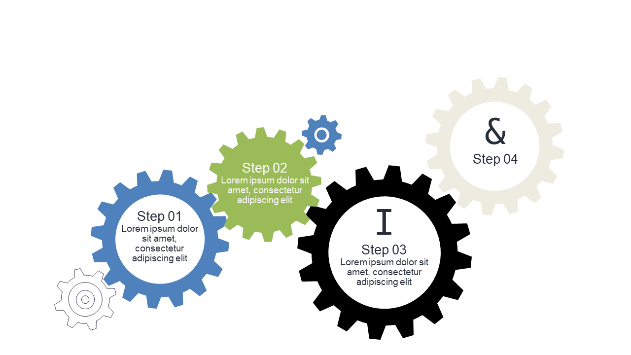 Illustrate Workflows with Engaging Gear Steps Layout