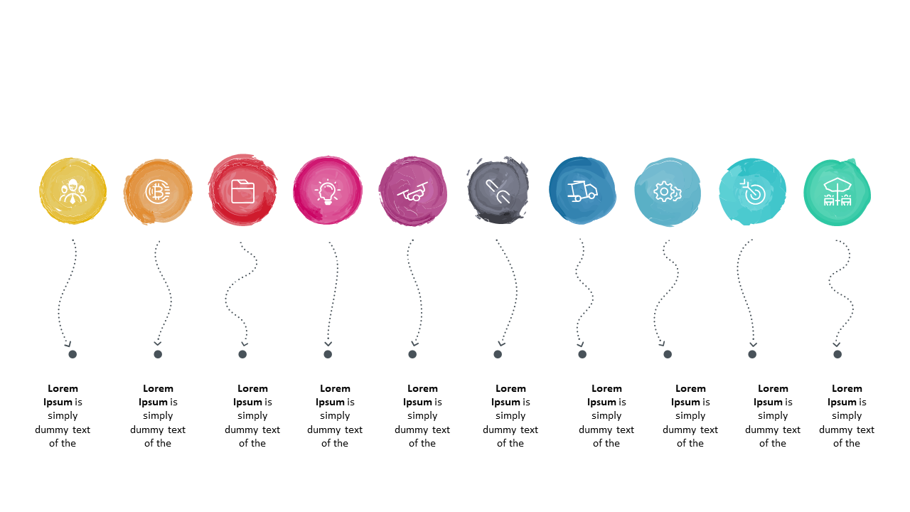Illustrate Processes with Colorful Circular Steps