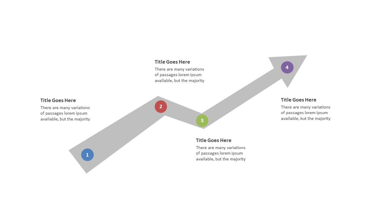 Showcase Project Steps with Diagonal Arrow Layout
