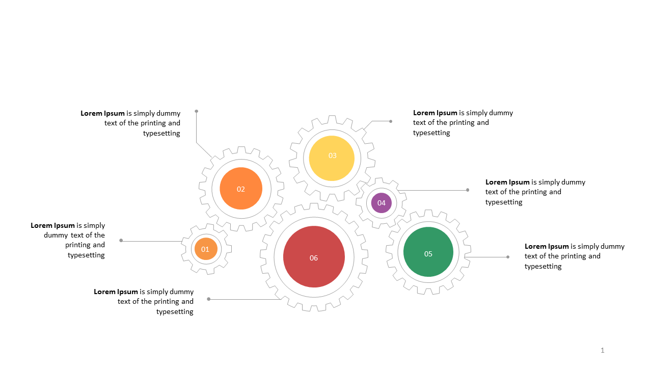 Illustrate Processes with Colorful Gears Diagram