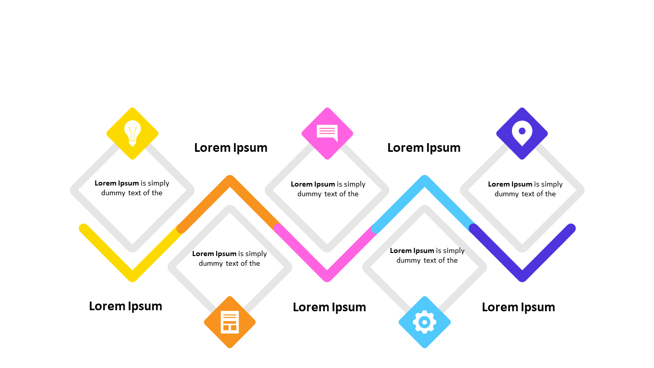 Illustrate Workflows with Colorful Diamond Steps