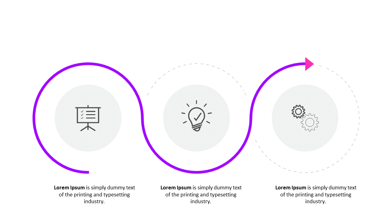 Illustrate Steps with Curved Arrow Process Flow