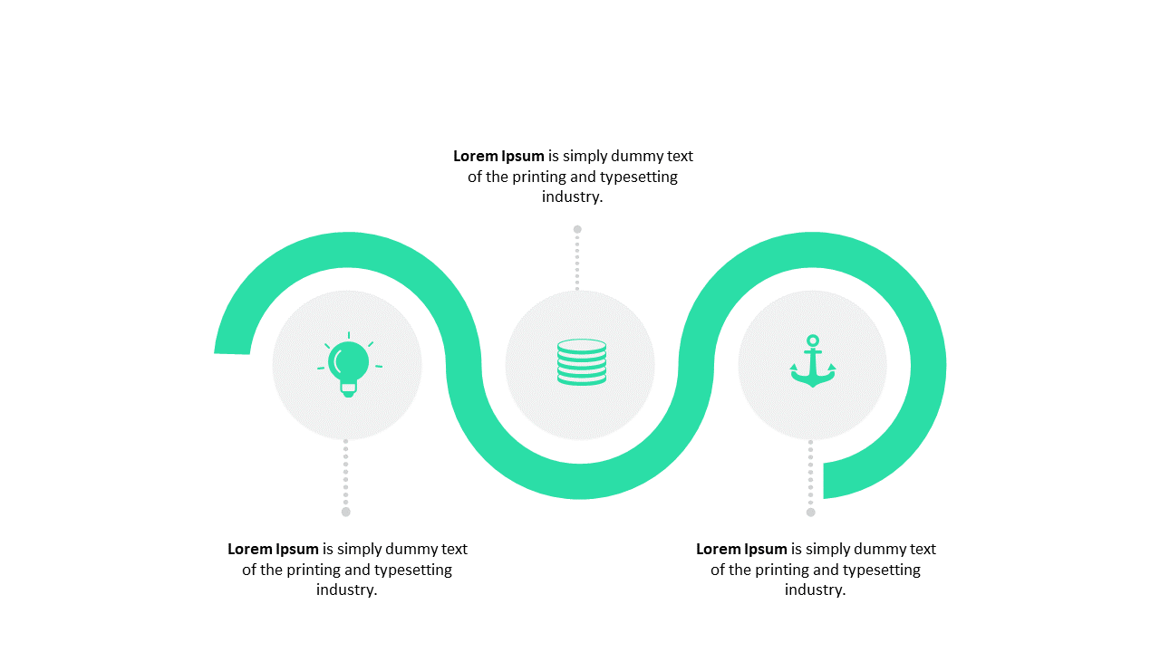 Present Processes with Curved 3-Step Infographic