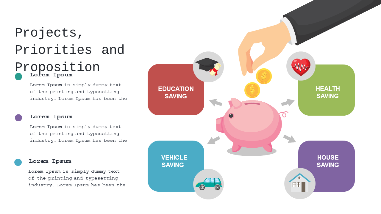 Showcase Savings Strategies with Piggy Bank Icons