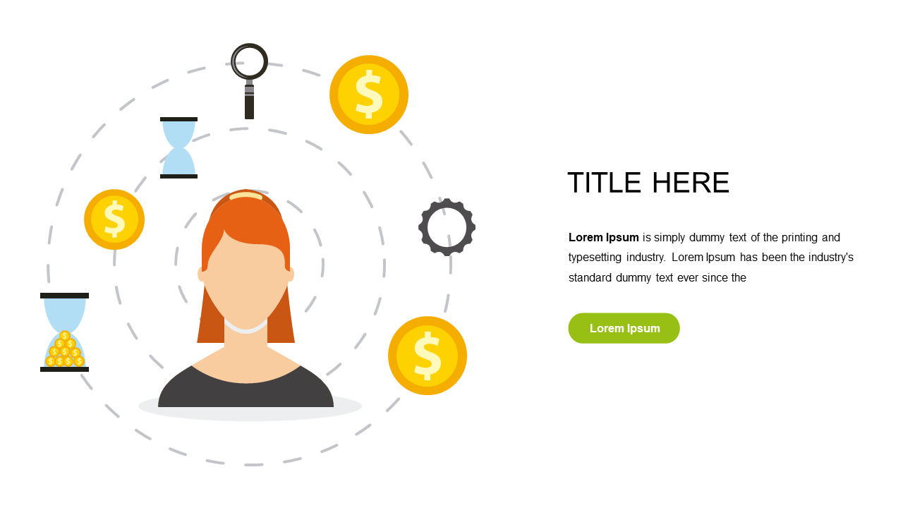 Focus on Financial Topics with Central Character Layout