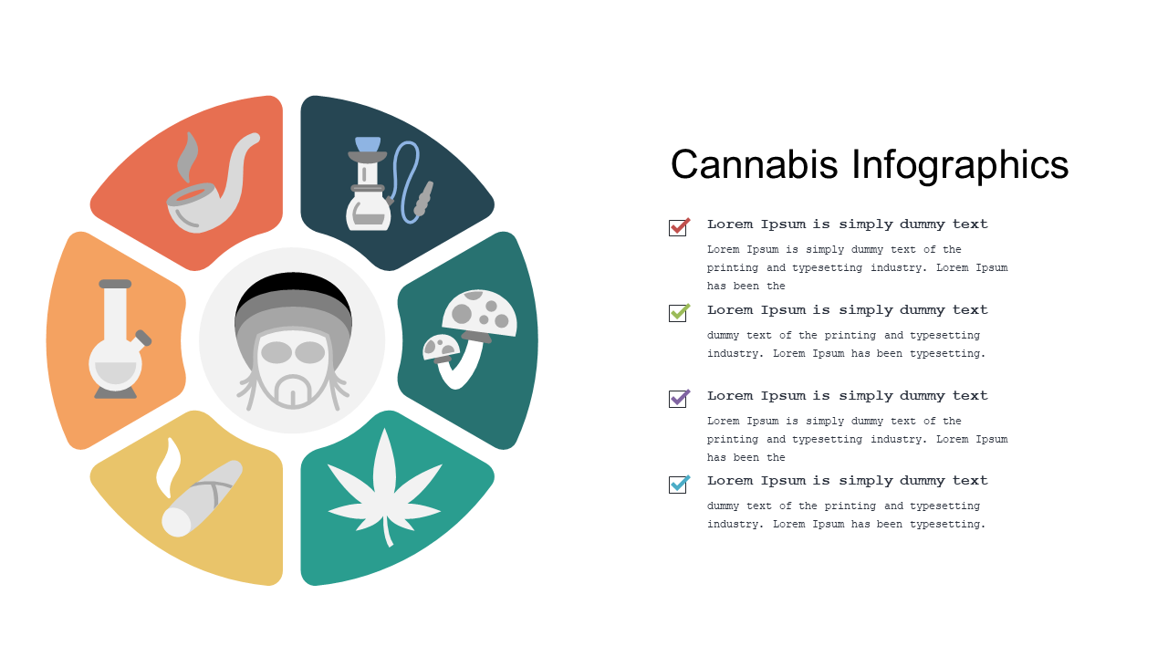 Present Cannabis Themes with Circular Icon Layout