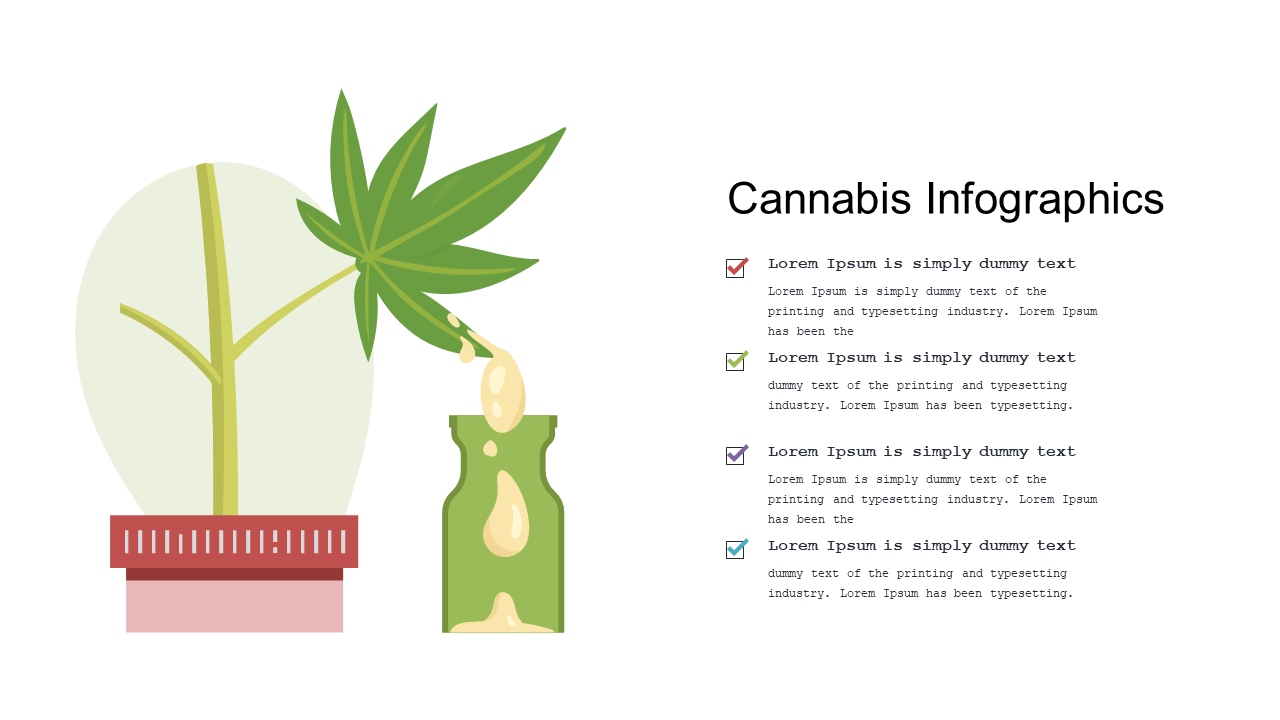 Showcase Cannabis Facts with Checklist Infographic