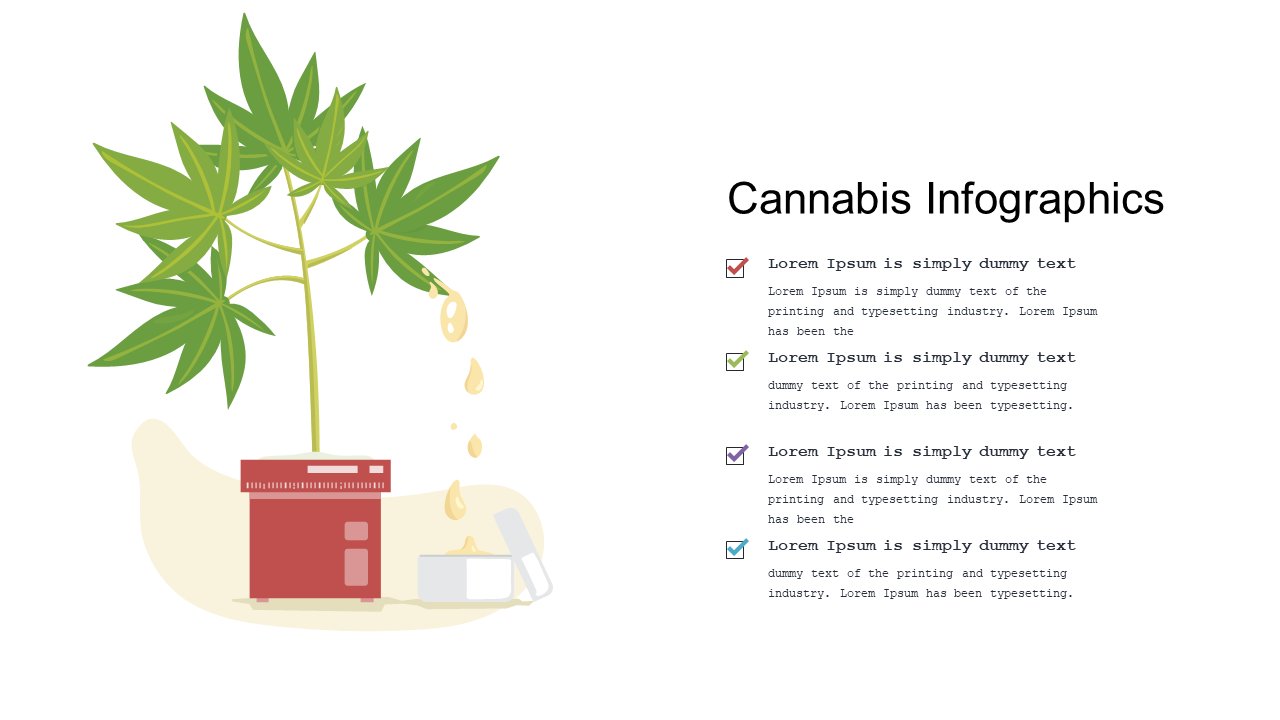 Present Cannabis Data with Striking Checklist Layout