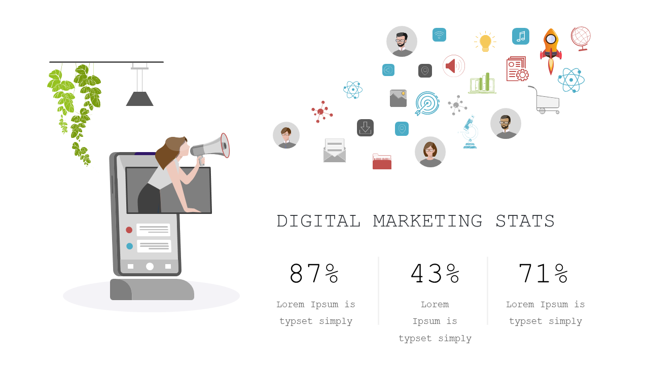 Showcase Digital Marketing Stats in PowerPoint