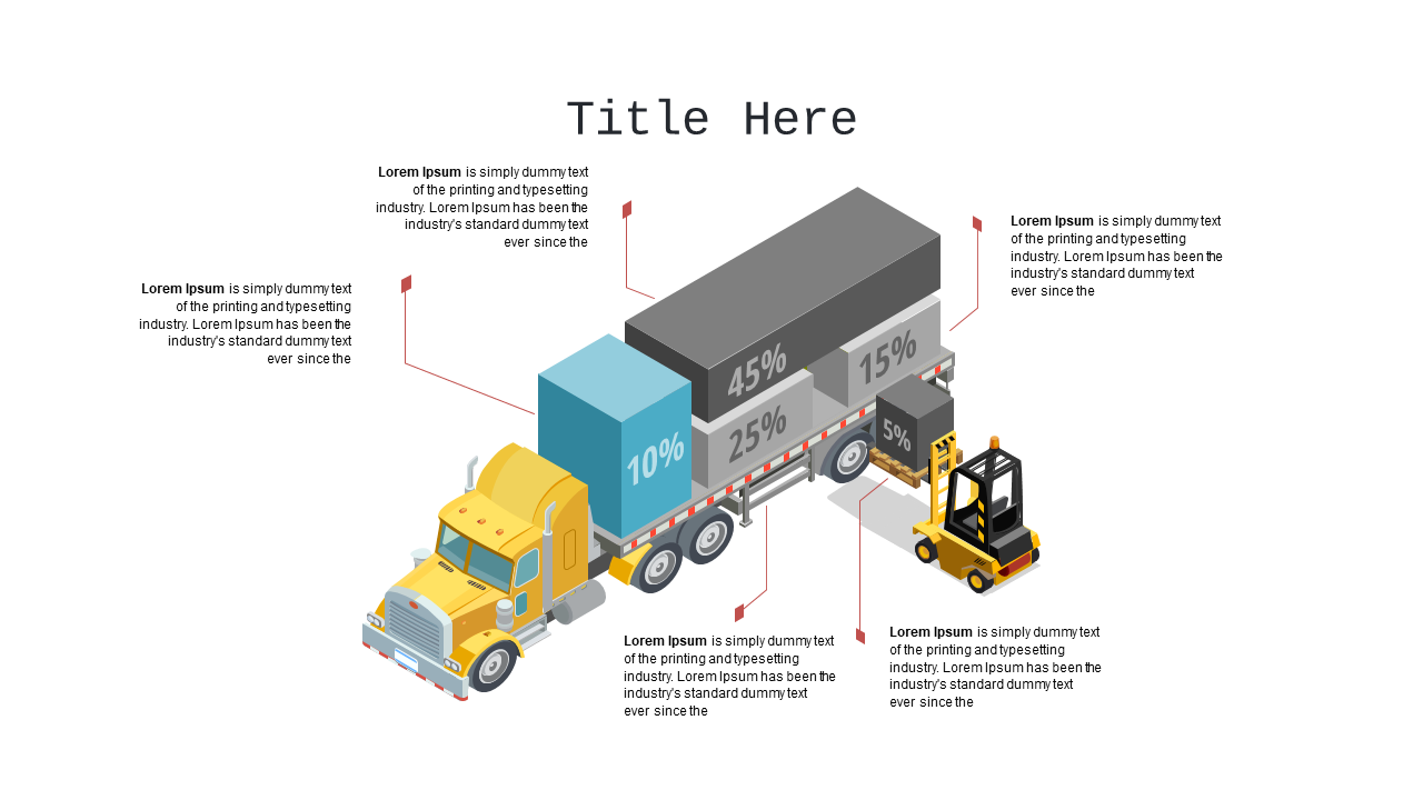 Present Delivery Metrics with 3D Truck Infographic