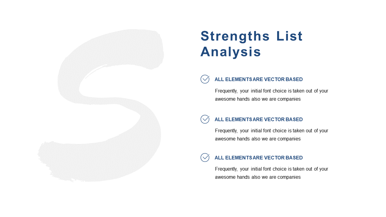 Structured Strengths List for SWOT