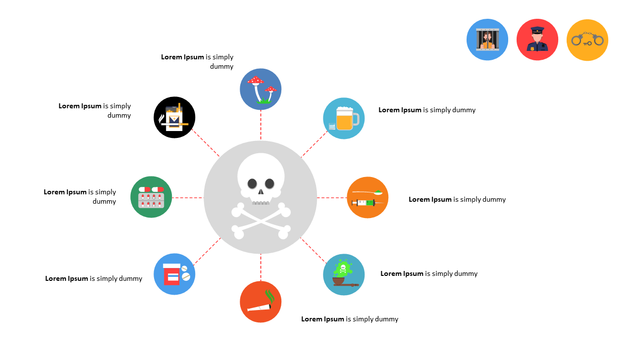 Central Theme Radial Diagram for Brainstorming