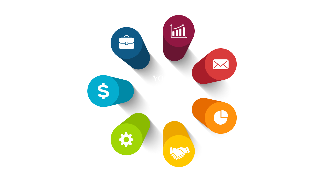 Engage with Circular Icons for Key Concepts