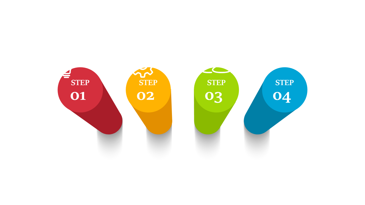 Engage with a Colorful 4-Step Process Flow