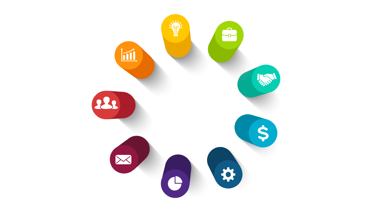 10-Step Circular Icon Process Diagram