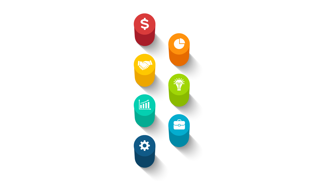 Visualize Business Themes with Vertical Icon Column