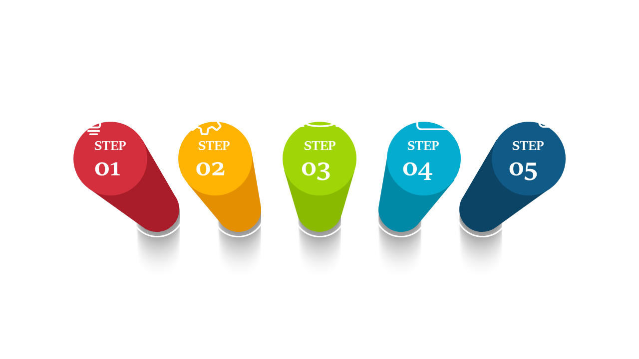 Illustrate Workflows with 5-Step Colorful Process