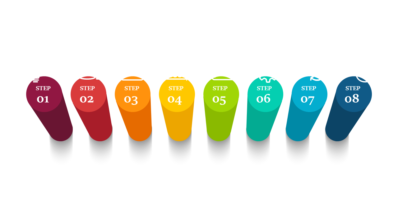 Present Stages with Colorful Process Diagram