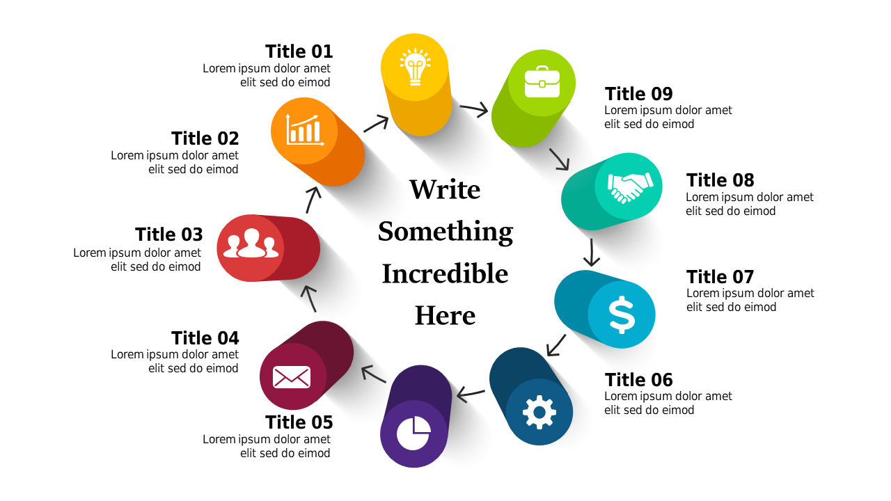 Visualize 10 Steps with Circular Icon Diagram