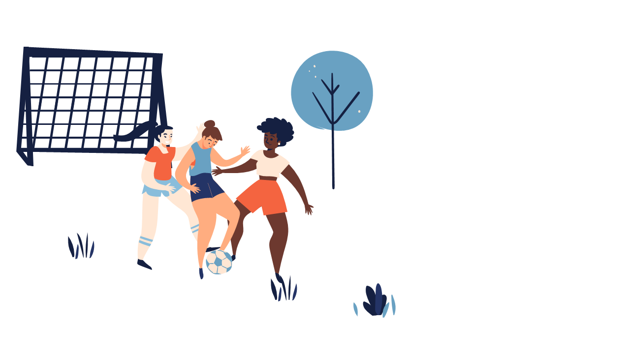 Playful Soccer Team Illustration for Sports Presentations