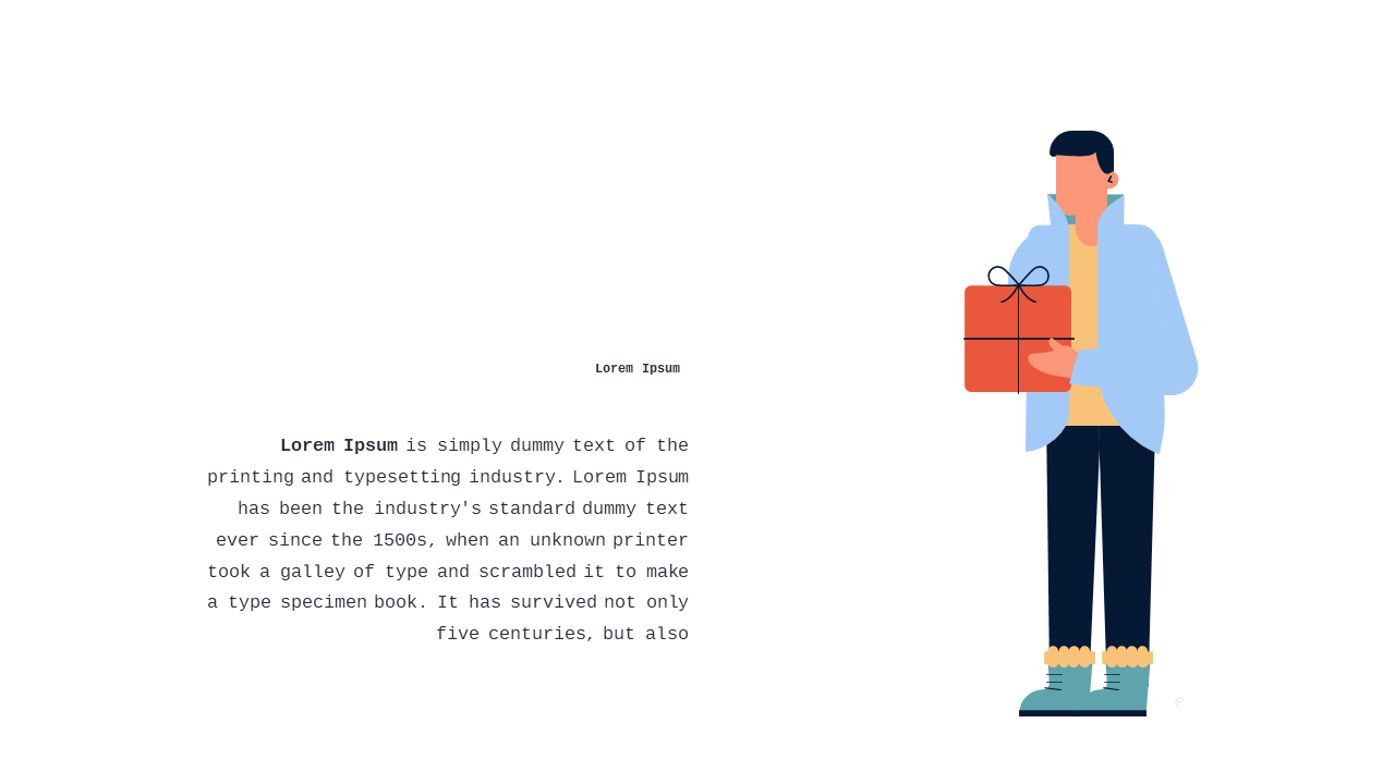 Left-Aligned Text with Gift Character for Promotions