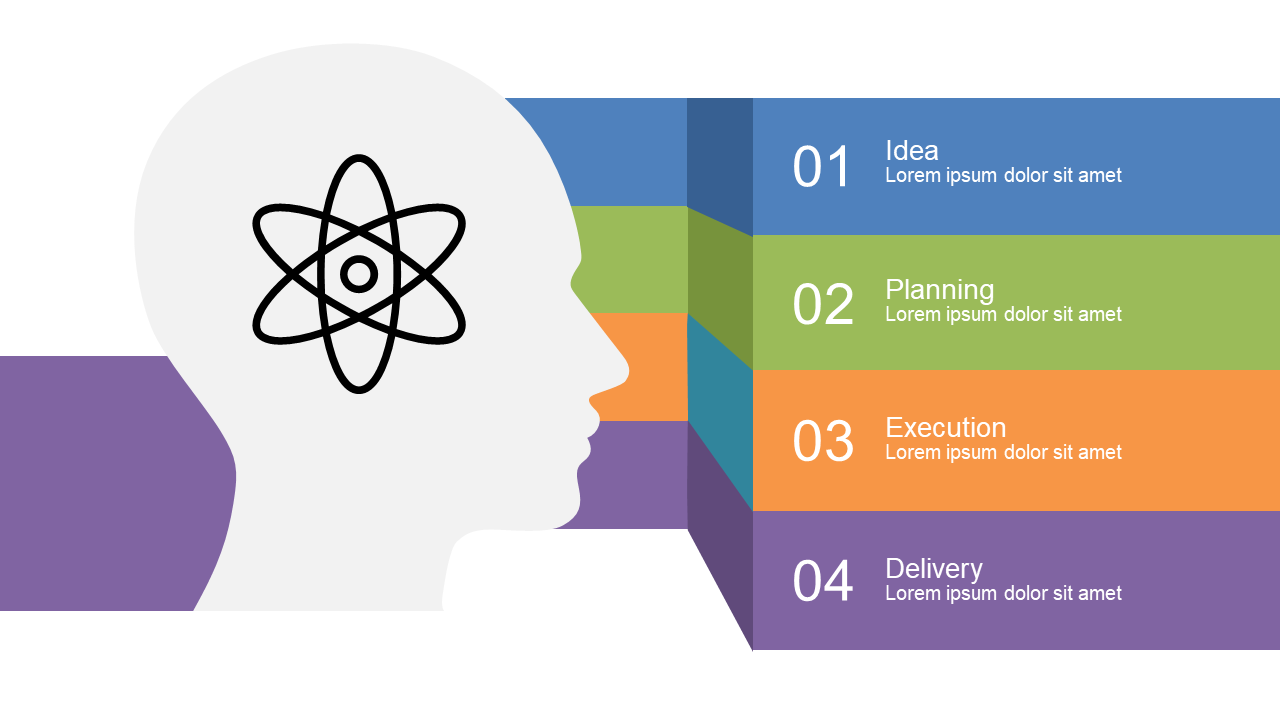 Visualize Steps with 4-Step Process Flow Layout
