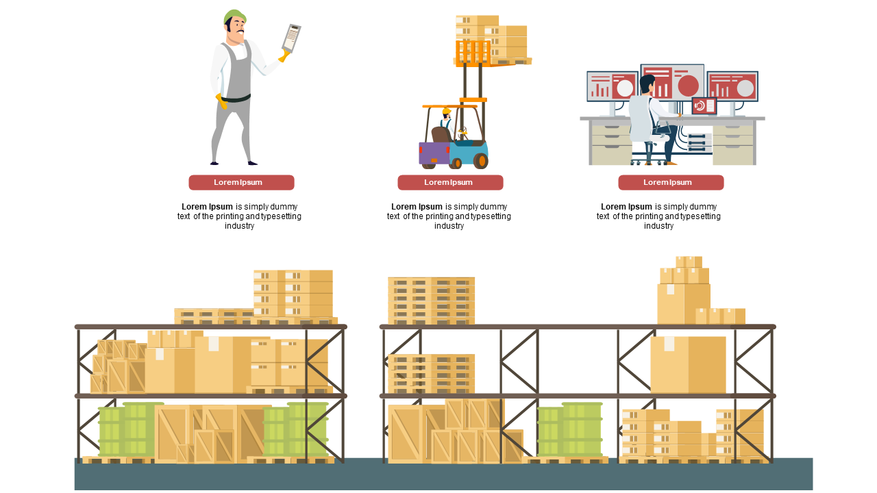 Explore Warehouse Operations with Characters and Equipment