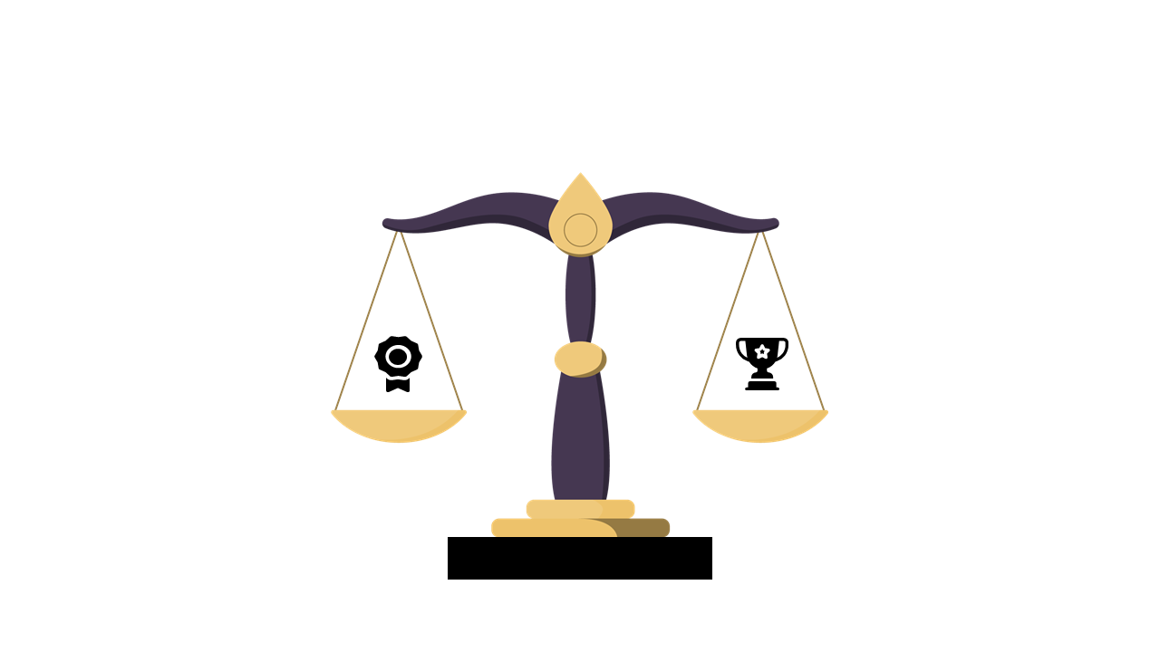 Balance Scale Graphic for Success Metrics
