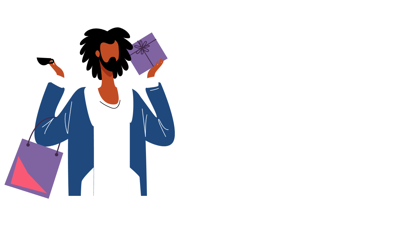 Shopping Enthusiast Illustration for Retail Presentations