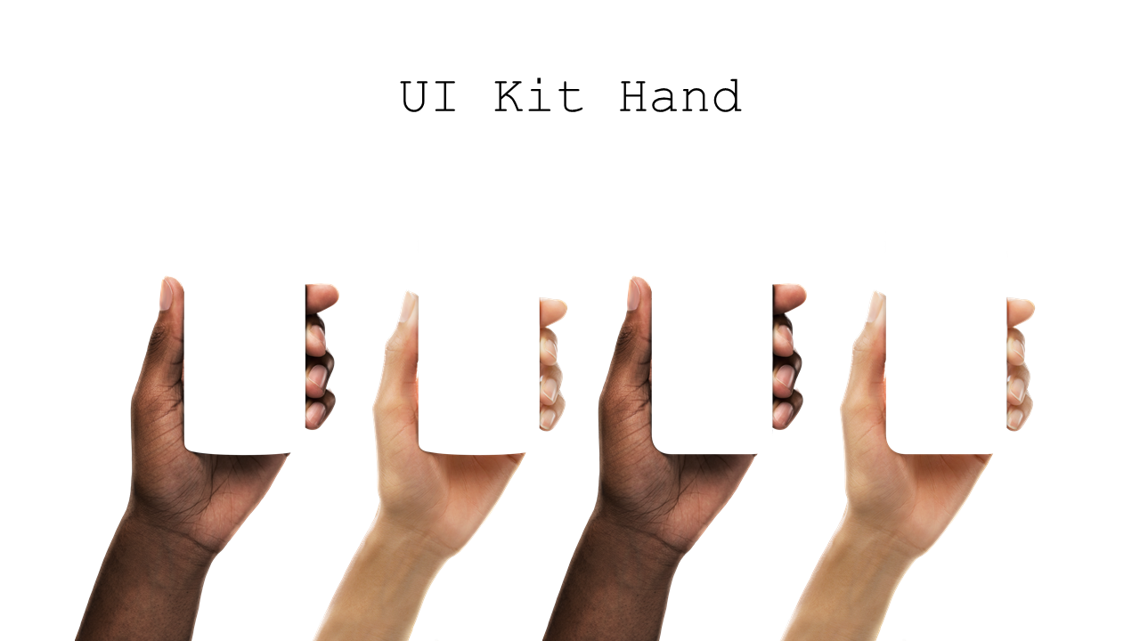 Diverse Hands Holding UI Elements for Inclusive Design