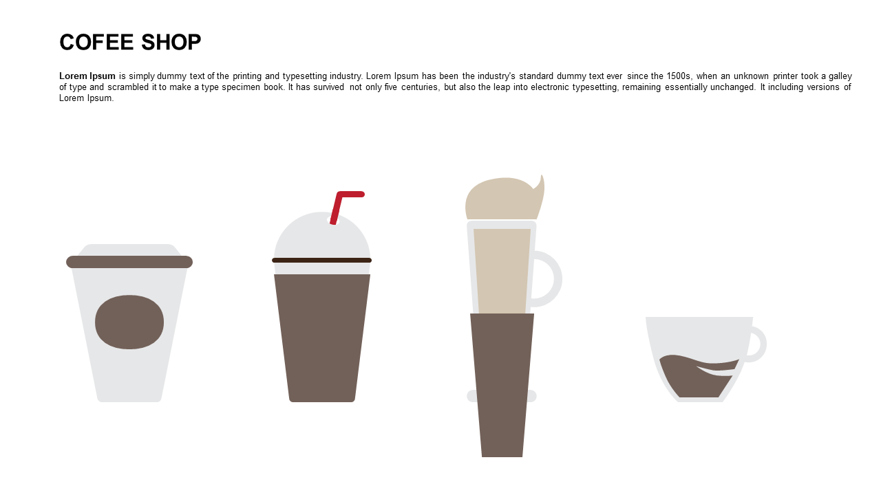 Display Coffee Shop Beverage Icons for Marketing