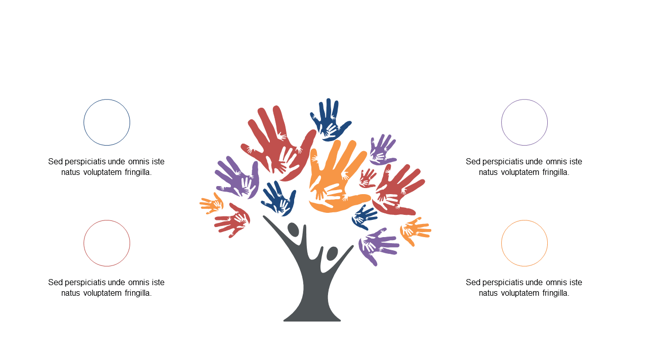 Convey Teamwork with Hands Tree Diagram