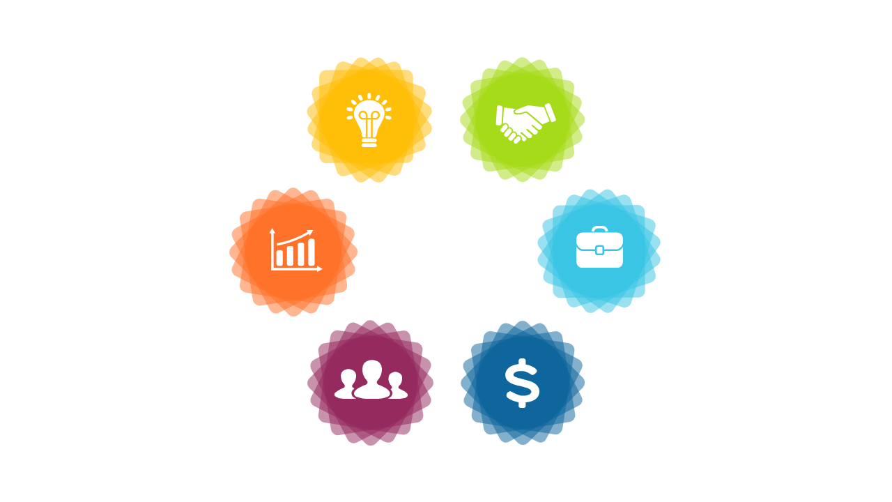 Convey Business Themes with Circular Icons