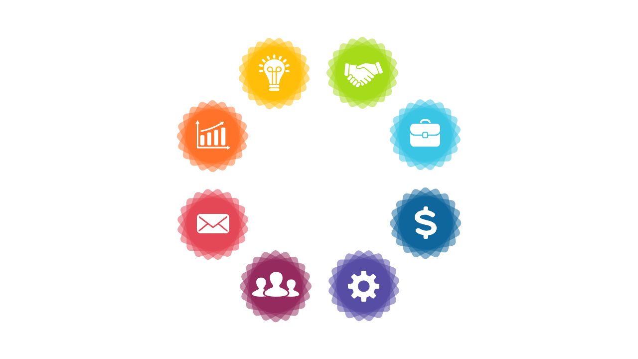 Showcase Business Concepts with Circular Icons