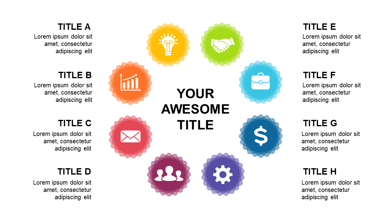 Present Business Concepts Using Circular Icons V2