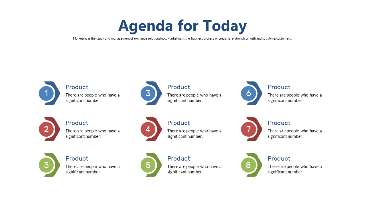 Visually Engaging Agenda with Colorful Bubbles