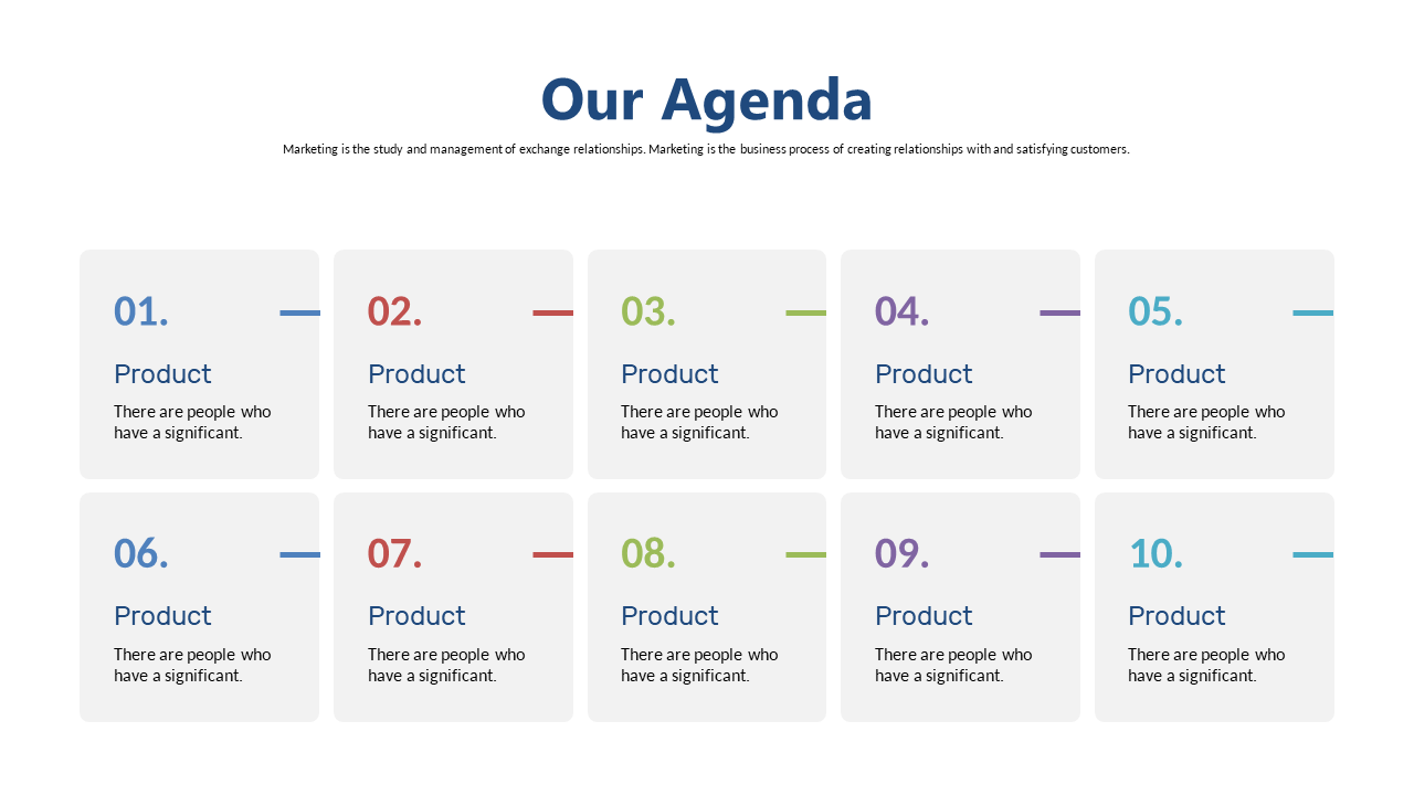 Effective Numbered Agenda with Icon Layout