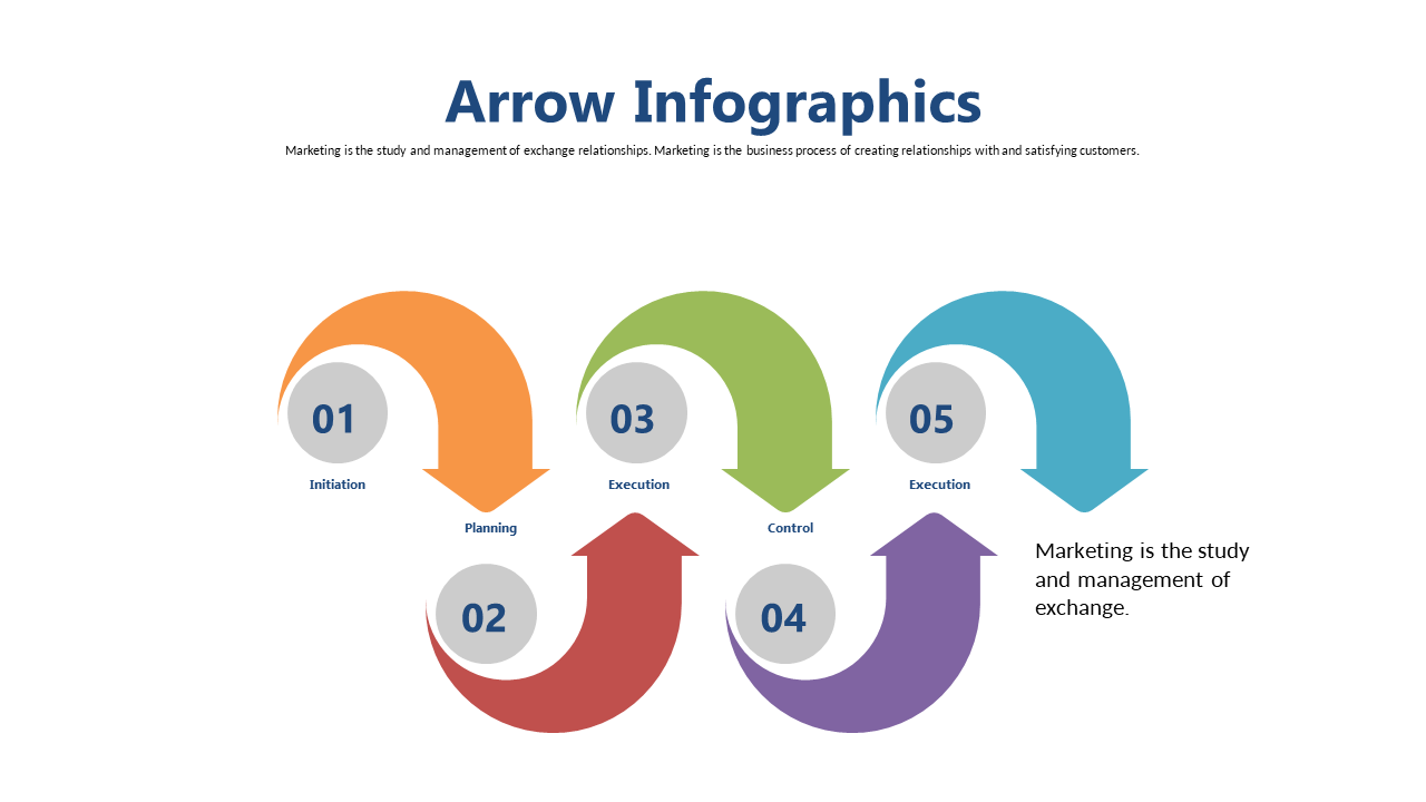 Illustrate 5-Step Process with Arrow Infographics