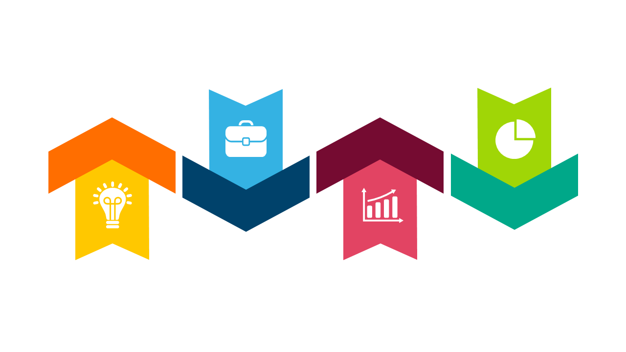 Colorful Icon Indicators for Process Steps