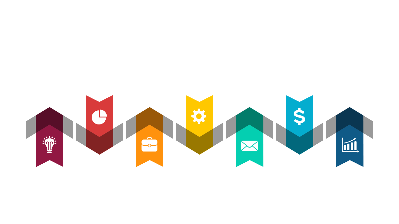 Illustrate Steps with Colorful Banner Icon Layout